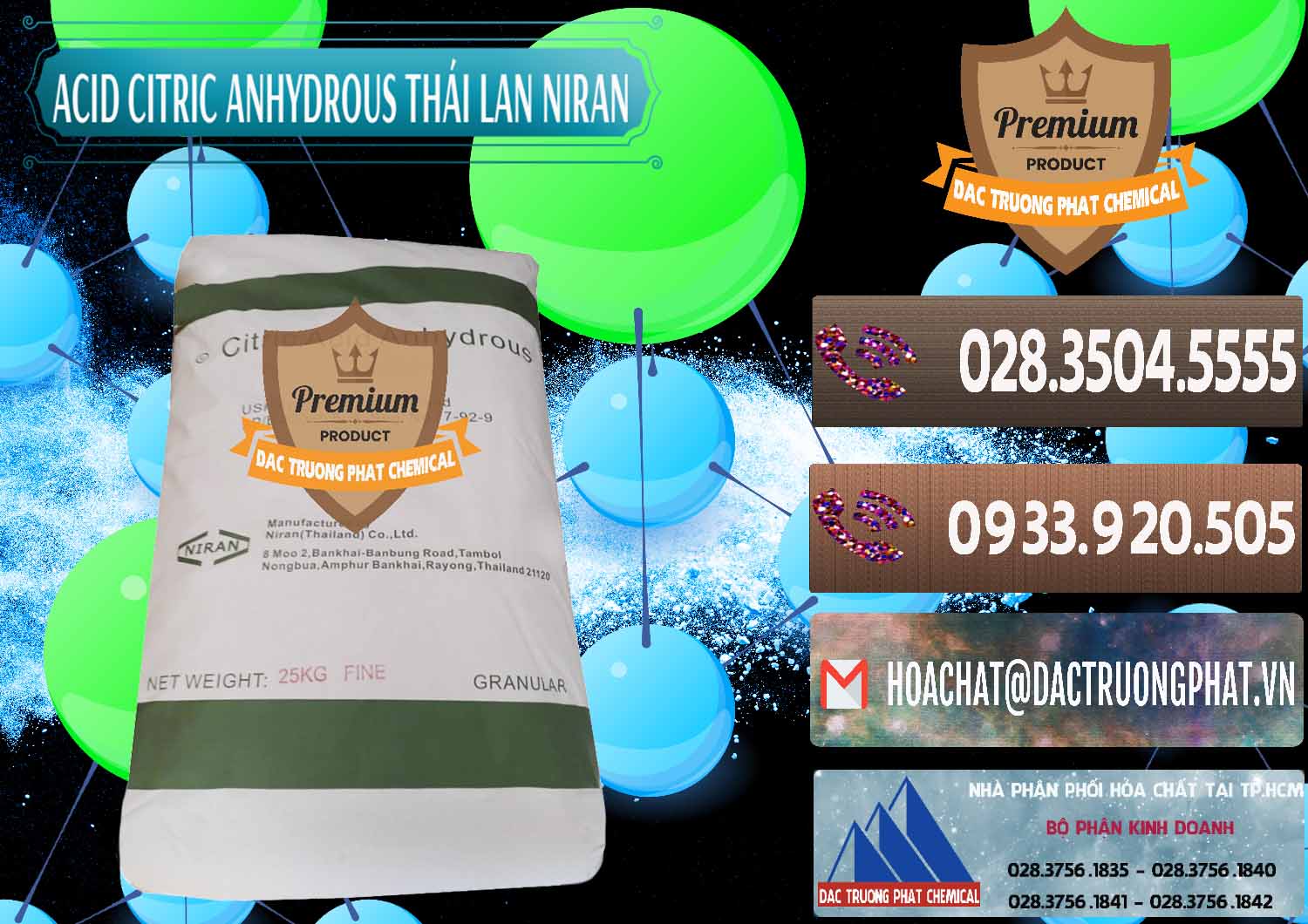 Công ty chuyên bán ( phân phối ) Acid Citric - Axit Citric Anhydrous - Thái Lan Niran - 0231 - Nơi bán và phân phối hóa chất tại TP.HCM - hoachatviet.net
