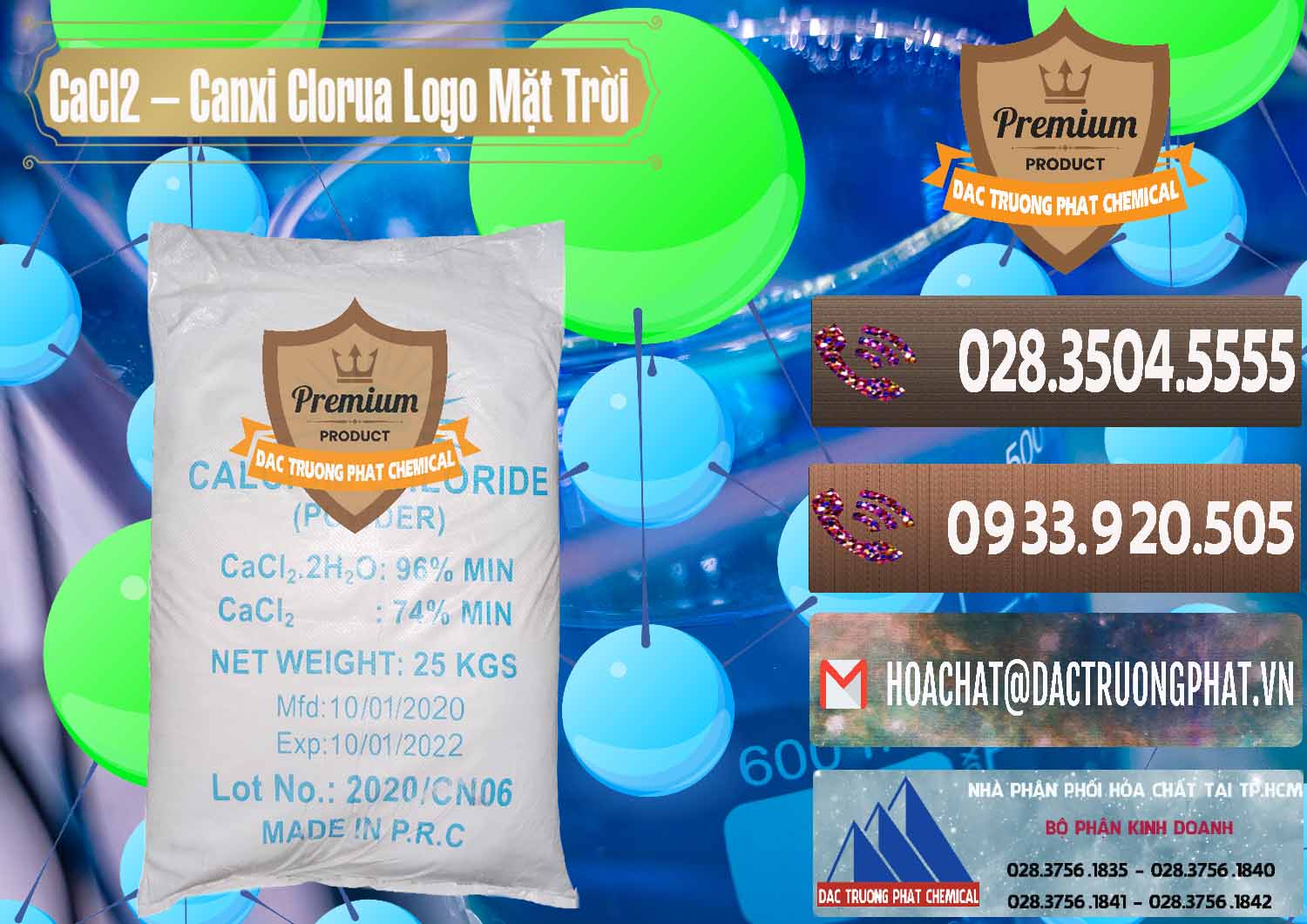 Bán CaCl2 – Canxi Clorua 96% Logo Mặt Trời Trung Quốc China - 0041 - Nơi cung cấp và phân phối hóa chất tại TP.HCM - hoachatviet.net