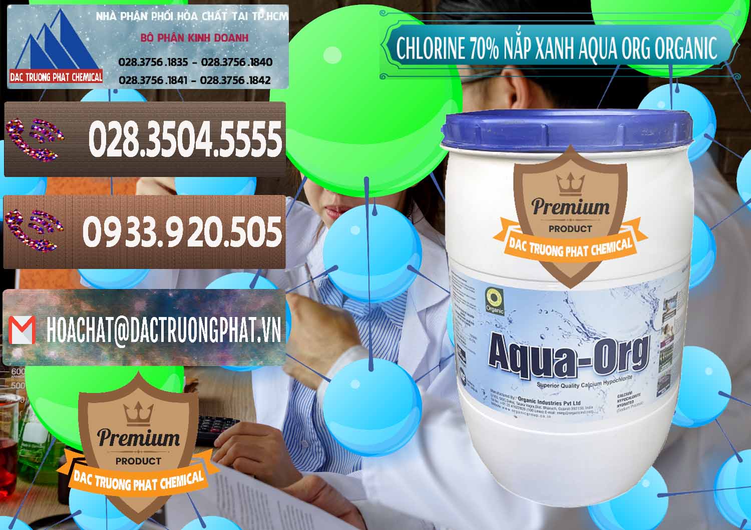 Đơn vị chuyên bán _ cung ứng Chlorine – Clorin 70% Thùng Tròn Nắp Xanh Aqua ORG Organic Ấn Độ India - 0247 - Kinh doanh và cung cấp hóa chất tại TP.HCM - hoachatviet.net
