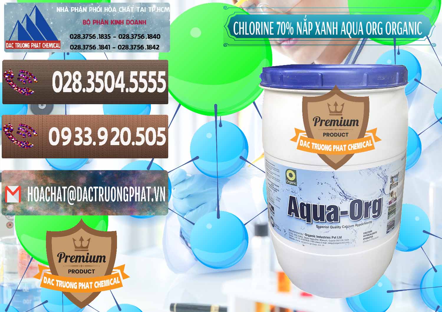 Đơn vị chuyên nhập khẩu và bán Chlorine – Clorin 70% Thùng Tròn Nắp Xanh Aqua ORG Organic Ấn Độ India - 0247 - Cty cung cấp ( phân phối ) hóa chất tại TP.HCM - hoachatviet.net