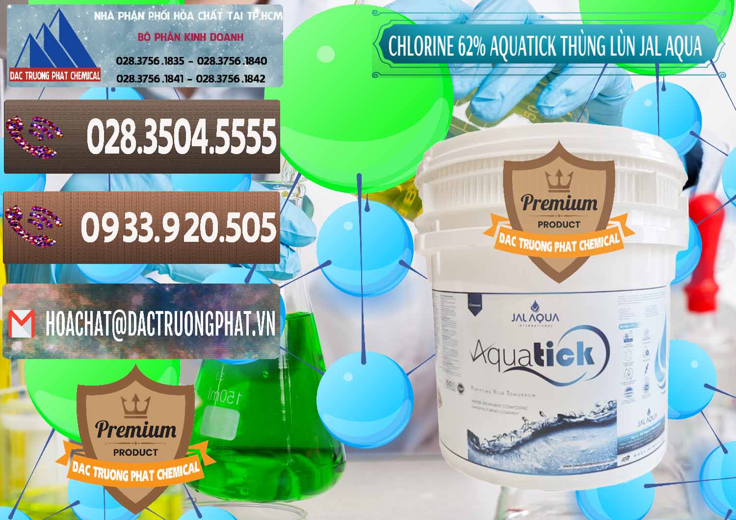 Nhập khẩu _ bán Chlorine – Clorin 62% Aquatick Thùng Lùn Jal Aqua Ấn Độ India - 0238 - Chuyên phân phối - cung ứng hóa chất tại TP.HCM - hoachatviet.net