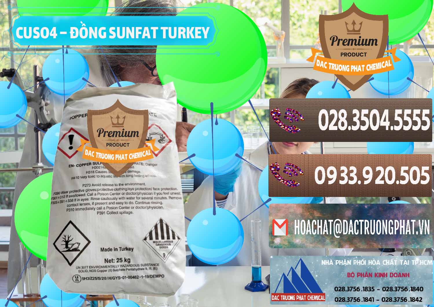 Cty bán ( cung cấp ) CuSO4 – Đồng Sunfat Thổ Nhĩ Kỳ Turkey - 0481 - Nơi phân phối & kinh doanh hóa chất tại TP.HCM - hoachatviet.net