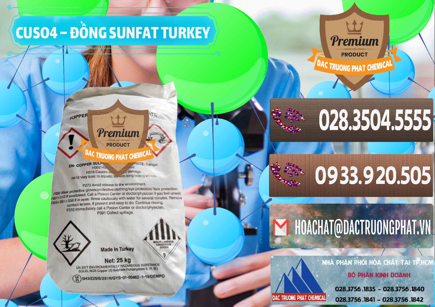 Công ty chuyên bán _ cung cấp CuSO4 – Đồng Sunfat Thổ Nhĩ Kỳ Turkey - 0481 - Chuyên cung cấp và phân phối hóa chất tại TP.HCM - hoachatviet.net