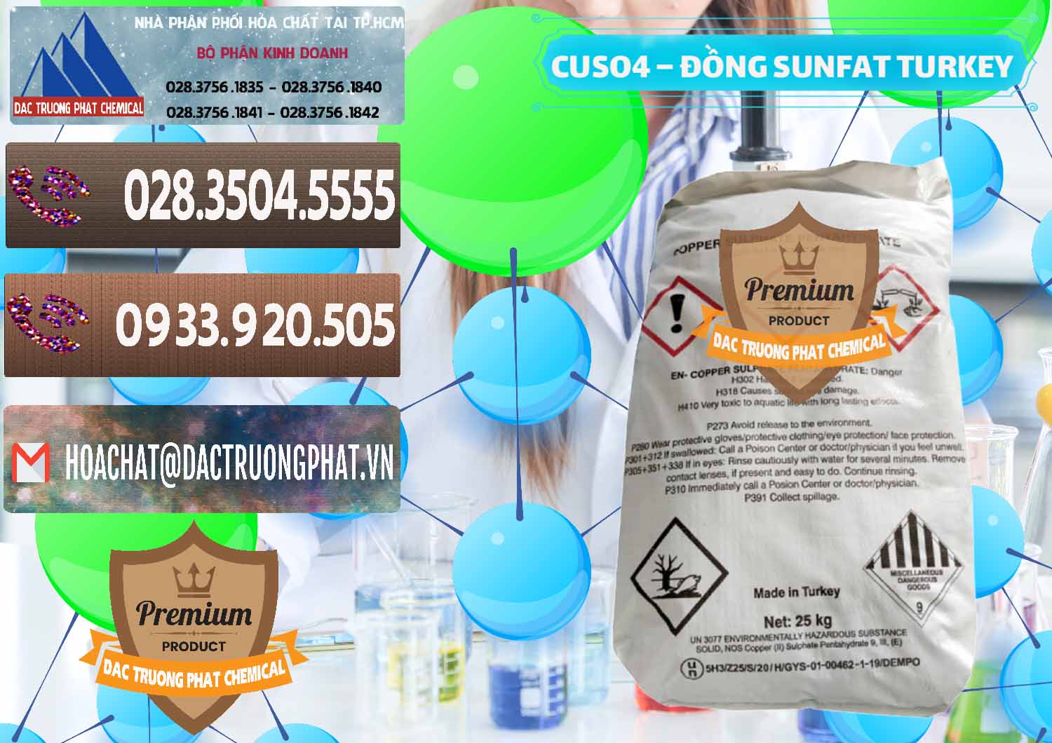 Công ty chuyên nhập khẩu & bán CuSO4 – Đồng Sunfat Thổ Nhĩ Kỳ Turkey - 0481 - Đơn vị chuyên bán - phân phối hóa chất tại TP.HCM - hoachatviet.net