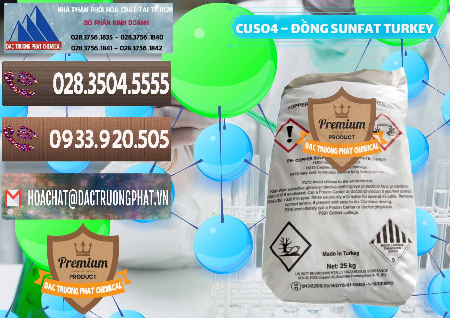 Chuyên cung ứng - bán CuSO4 – Đồng Sunfat Thổ Nhĩ Kỳ Turkey - 0481 - Nơi chuyên phân phối _ kinh doanh hóa chất tại TP.HCM - hoachatviet.net