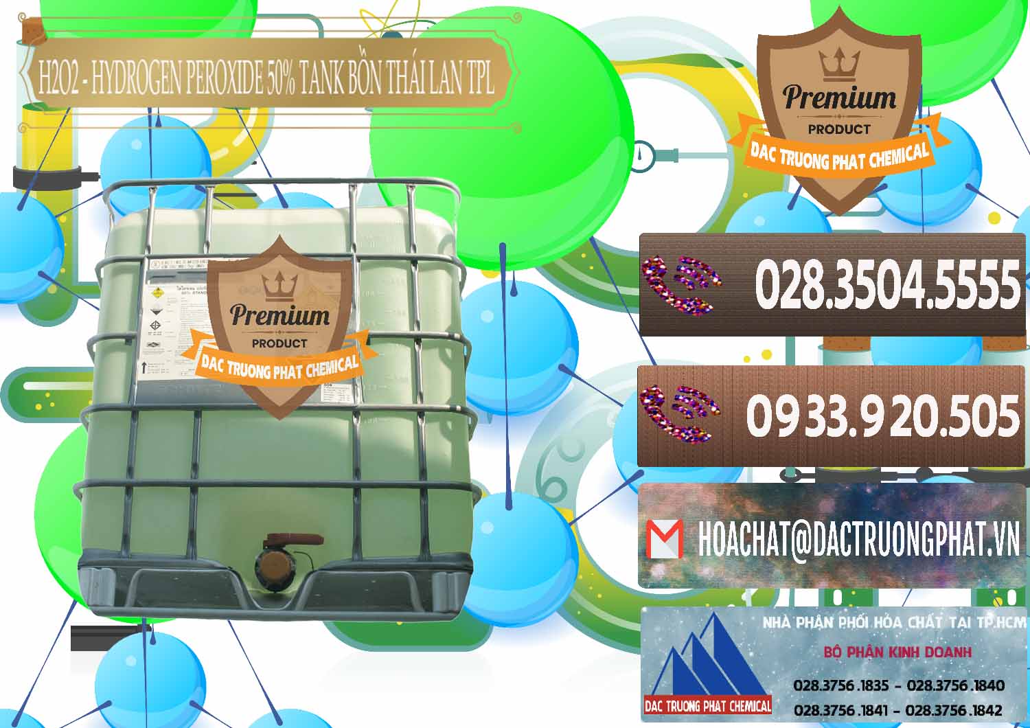 Cung cấp ( bán ) H2O2 - Hydrogen Peroxide 50% Tank IBC Bồn Thái Lan TPL - 0073 - Nơi chuyên kinh doanh và phân phối hóa chất tại TP.HCM - hoachatviet.net