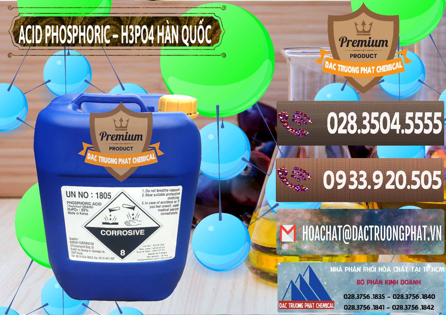 Nơi cung ứng và bán Acid Phosphoric – H3PO4 85% Can Xanh Hàn Quốc Korea - 0016 - Đơn vị chuyên cung cấp - kinh doanh hóa chất tại TP.HCM - hoachatviet.net