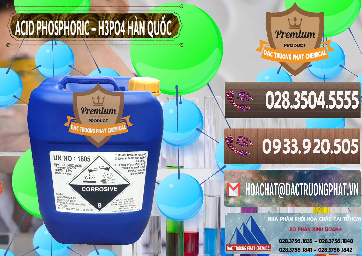 Công ty cung cấp và bán Acid Phosphoric – H3PO4 85% Can Xanh Hàn Quốc Korea - 0016 - Chuyên cung ứng ( phân phối ) hóa chất tại TP.HCM - hoachatviet.net