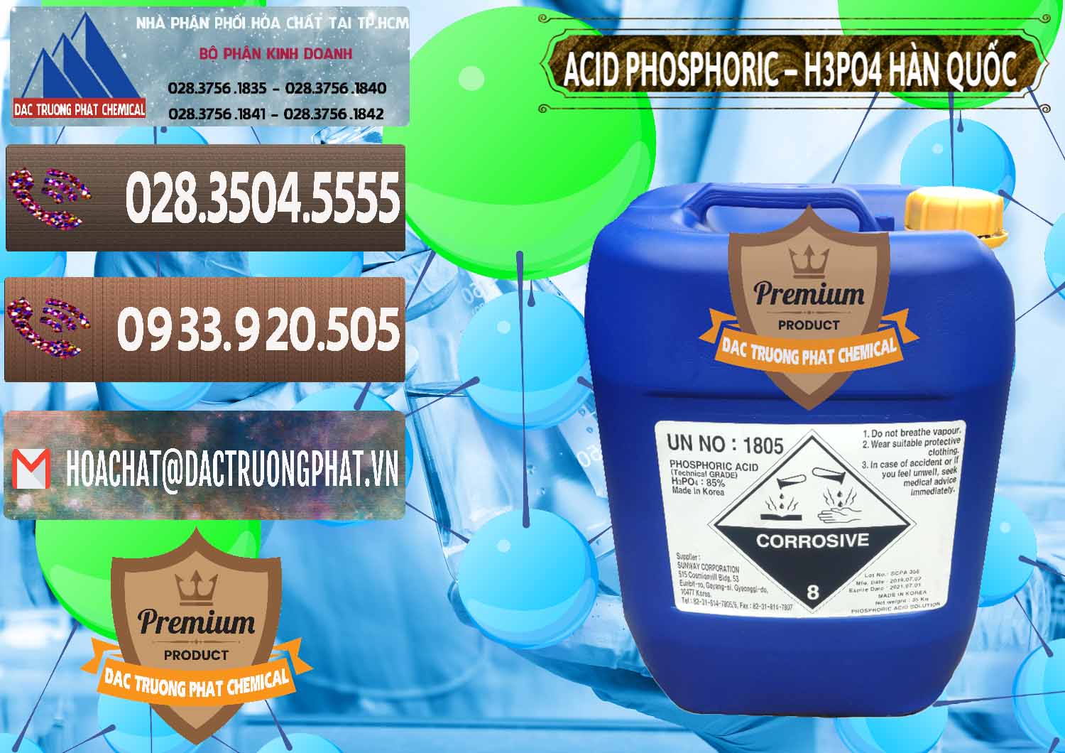 Cty bán _ phân phối Acid Phosphoric – H3PO4 85% Can Xanh Hàn Quốc Korea - 0016 - Cty cung cấp và kinh doanh hóa chất tại TP.HCM - hoachatviet.net