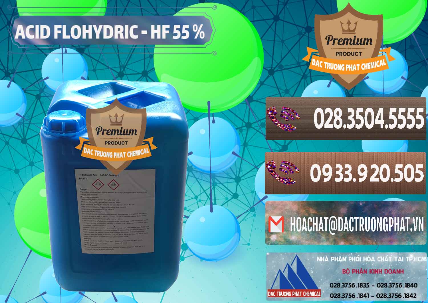 Bán và cung cấp Axit HF - Acid HF 55% Can Xanh Trung Quốc China - 0080 - Cty nhập khẩu & phân phối hóa chất tại TP.HCM - hoachatviet.net