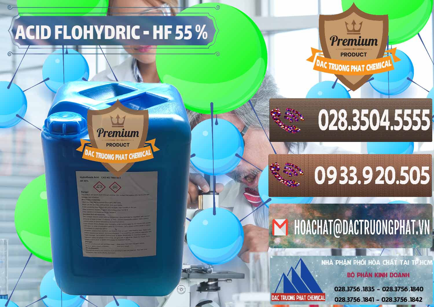 Chuyên bán _ cung ứng Axit HF - Acid HF 55% Can Xanh Trung Quốc China - 0080 - Nơi cung cấp & kinh doanh hóa chất tại TP.HCM - hoachatviet.net