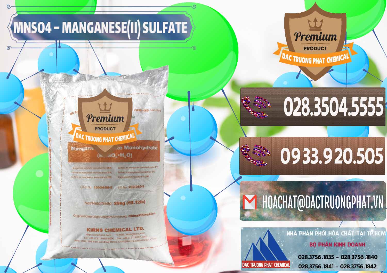 Đơn vị kinh doanh & bán MNSO4 – Manganese (II) Sulfate Kirns Trung Quốc China - 0095 - Chuyên phân phối ( nhập khẩu ) hóa chất tại TP.HCM - hoachatviet.net