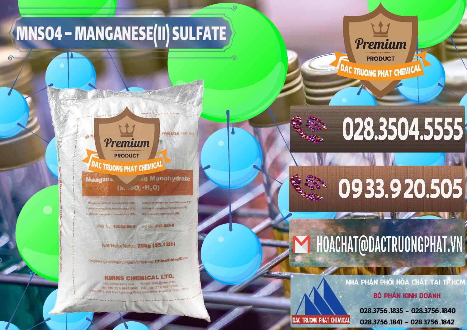 Cty chuyên cung cấp _ bán MNSO4 – Manganese (II) Sulfate Kirns Trung Quốc China - 0095 - Chuyên kinh doanh _ cung cấp hóa chất tại TP.HCM - hoachatviet.net
