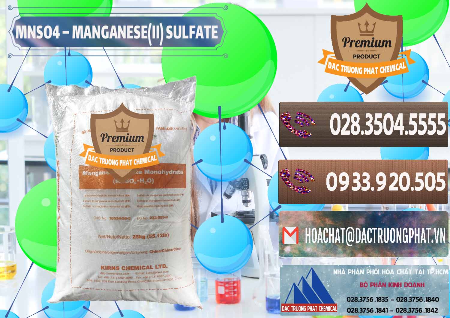 Đơn vị chuyên nhập khẩu ( bán ) MNSO4 – Manganese (II) Sulfate Kirns Trung Quốc China - 0095 - Đơn vị cung ứng & phân phối hóa chất tại TP.HCM - hoachatviet.net