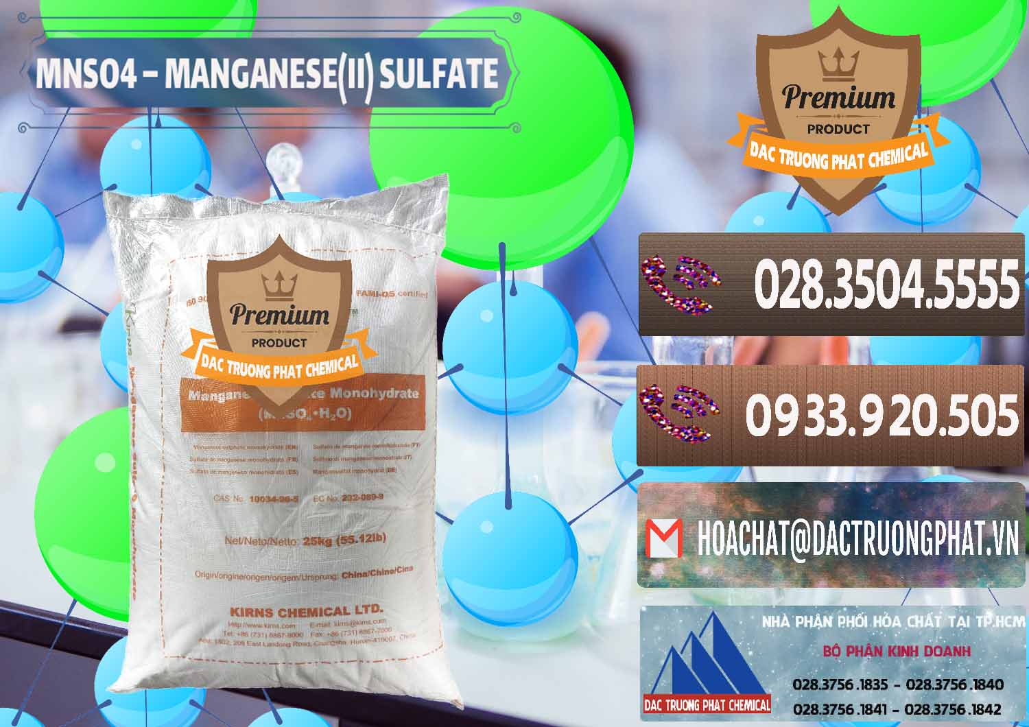 Cty chuyên kinh doanh ( bán ) MNSO4 – Manganese (II) Sulfate Kirns Trung Quốc China - 0095 - Nơi phân phối _ cung ứng hóa chất tại TP.HCM - hoachatviet.net
