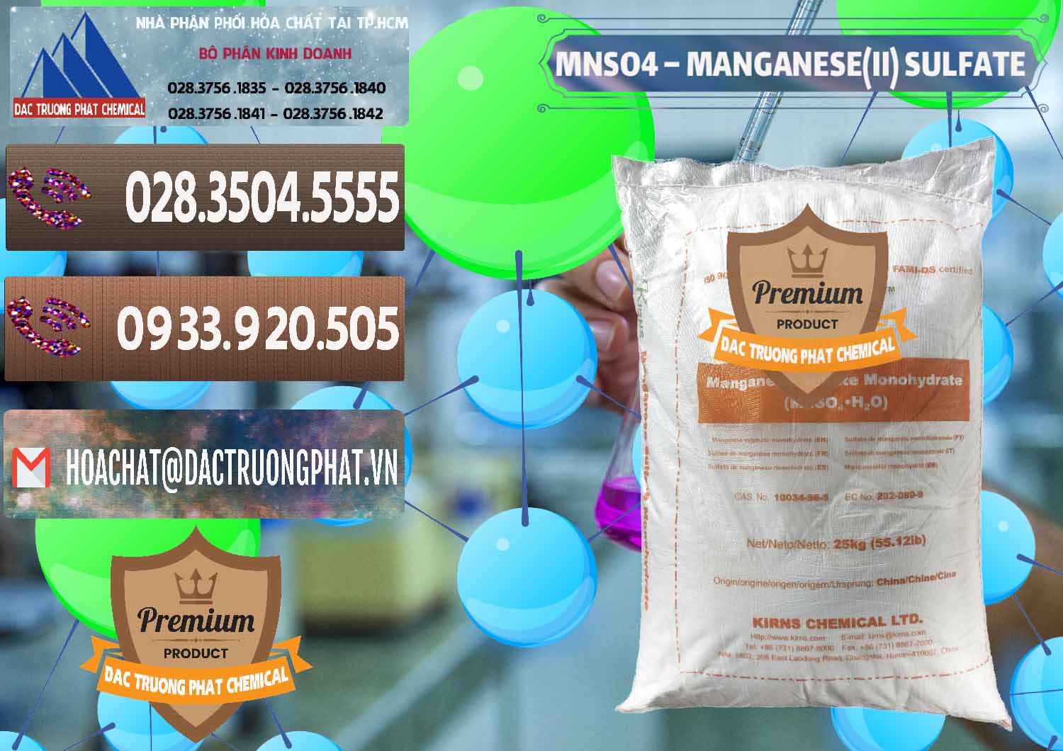 Nhà cung cấp - bán MNSO4 – Manganese (II) Sulfate Kirns Trung Quốc China - 0095 - Chuyên nhập khẩu _ cung cấp hóa chất tại TP.HCM - hoachatviet.net
