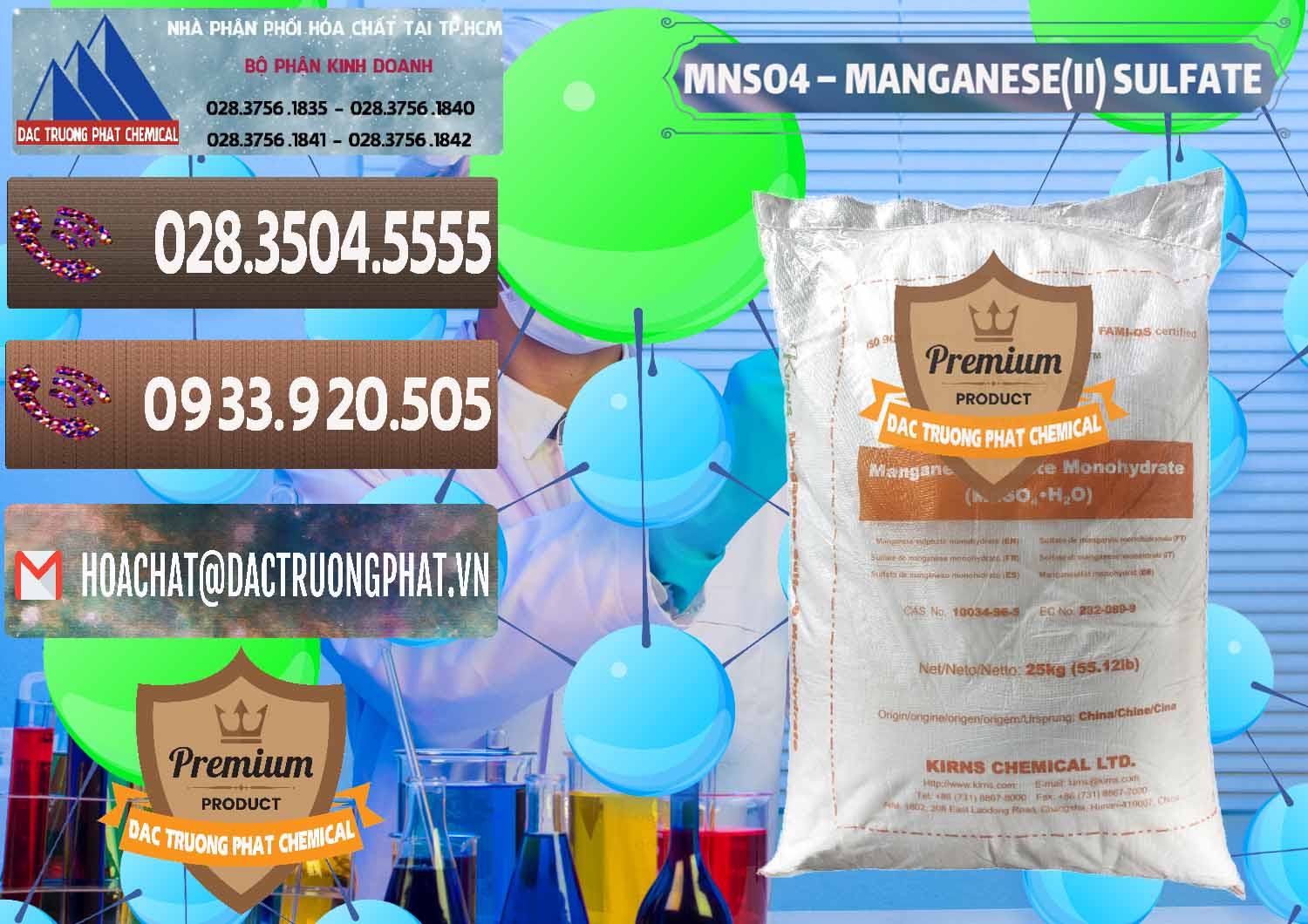 Nhà cung cấp × bán hóa chất MnSO4 — MnSO4 Sunphat Monohydrate Kirns Trung Quốc China tại TP.HCM Chuyên bán _ cung cấp MNSO4 – Manganese (II) Sulfate Kirns Trung Quốc China - 0095 - Nơi cung cấp ( kinh doanh ) hóa chất tại TP.HCM - hoachatviet.net