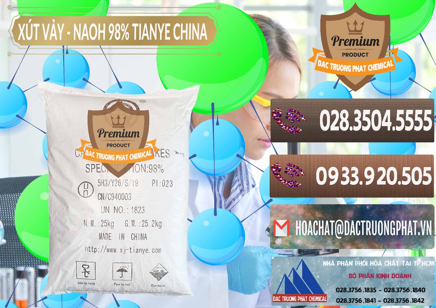 Nơi kinh doanh _ bán Xút Vảy - NaOH Vảy 98% Tianye Trung Quốc China - 0177 - Đơn vị chuyên kinh doanh _ cung cấp hóa chất tại TP.HCM - hoachatviet.net