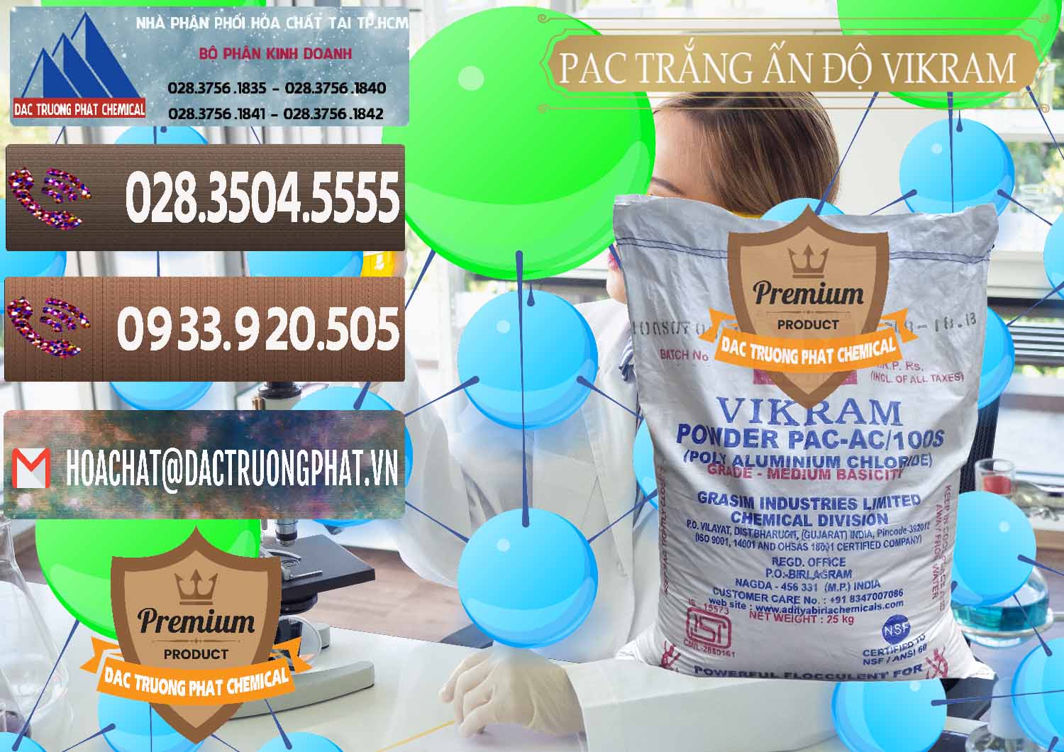 Đơn vị chuyên cung ứng — bán hóa chất PAC ß Bột PAC Chất Tạo Bông Trắng Vikram White Ấn Độ India Công ty bán _ phân phối PAC - Polyaluminium Chloride Ấn Độ India Vikram - 0120 - Nơi phân phối & bán hóa chất tại TP.HCM - hoachatviet.net