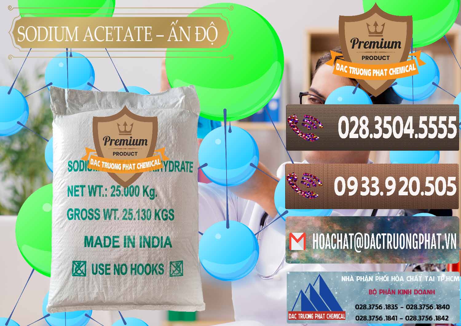 Nhà cung cấp - bán Sodium Acetate - Natri Acetate Ấn Độ India - 0133 - Đơn vị chuyên cung cấp và kinh doanh hóa chất tại TP.HCM - hoachatviet.net