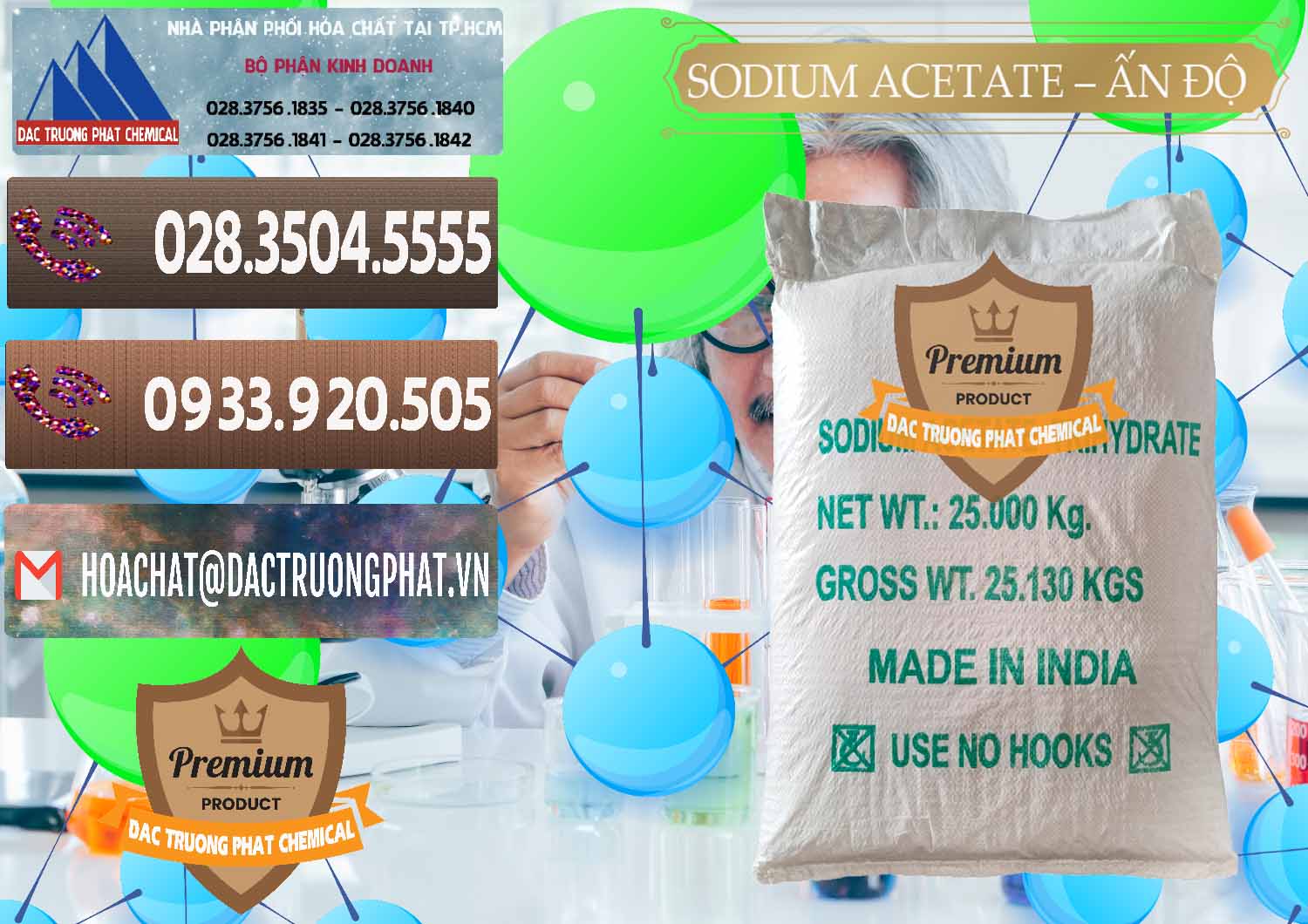 Bán Sodium Acetate - Natri Acetate Ấn Độ India - 0133 - Nơi cung cấp ( phân phối ) hóa chất tại TP.HCM - hoachatviet.net