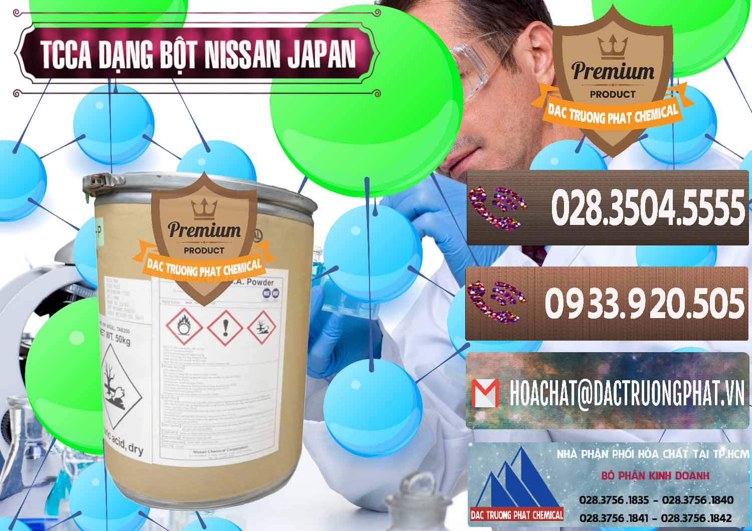 Công ty kinh doanh ( bán ) TCCA - Acid Trichloroisocyanuric 90% Dạng Bột Nissan Nhật Bản Japan - 0375 - Chuyên cung cấp & phân phối hóa chất tại TP.HCM - hoachatviet.net