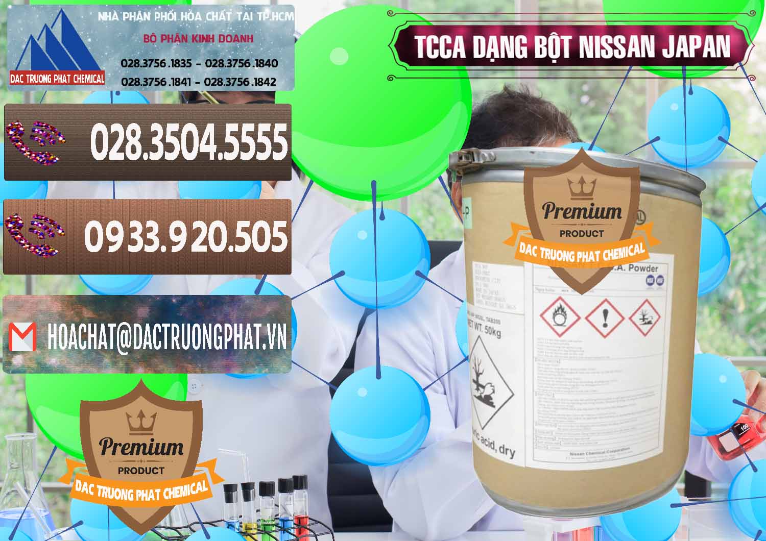 Công ty chuyên phân phối ( bán ) TCCA - Acid Trichloroisocyanuric 90% Dạng Bột Nissan Nhật Bản Japan - 0375 - Đơn vị cung cấp _ nhập khẩu hóa chất tại TP.HCM - hoachatviet.net