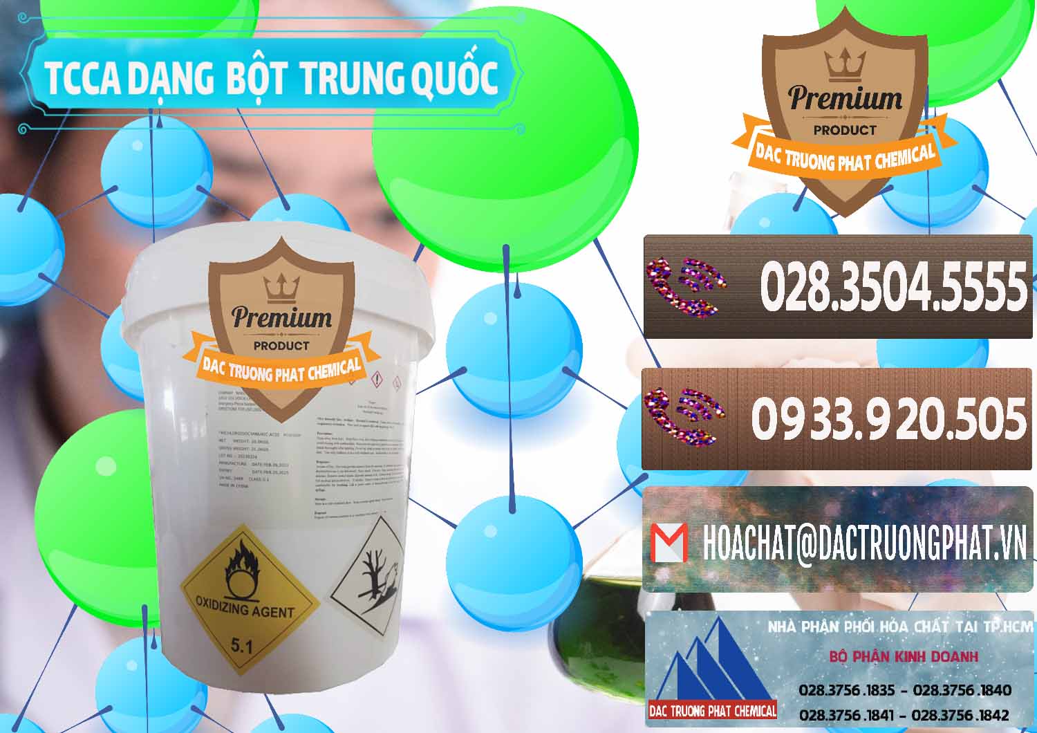 Cty kinh doanh và bán TCCA - Acid Trichloroisocyanuric Dạng Bột Thùng 20kg Trung Quốc China - 0386 - Nhập khẩu và phân phối hóa chất tại TP.HCM - hoachatviet.net