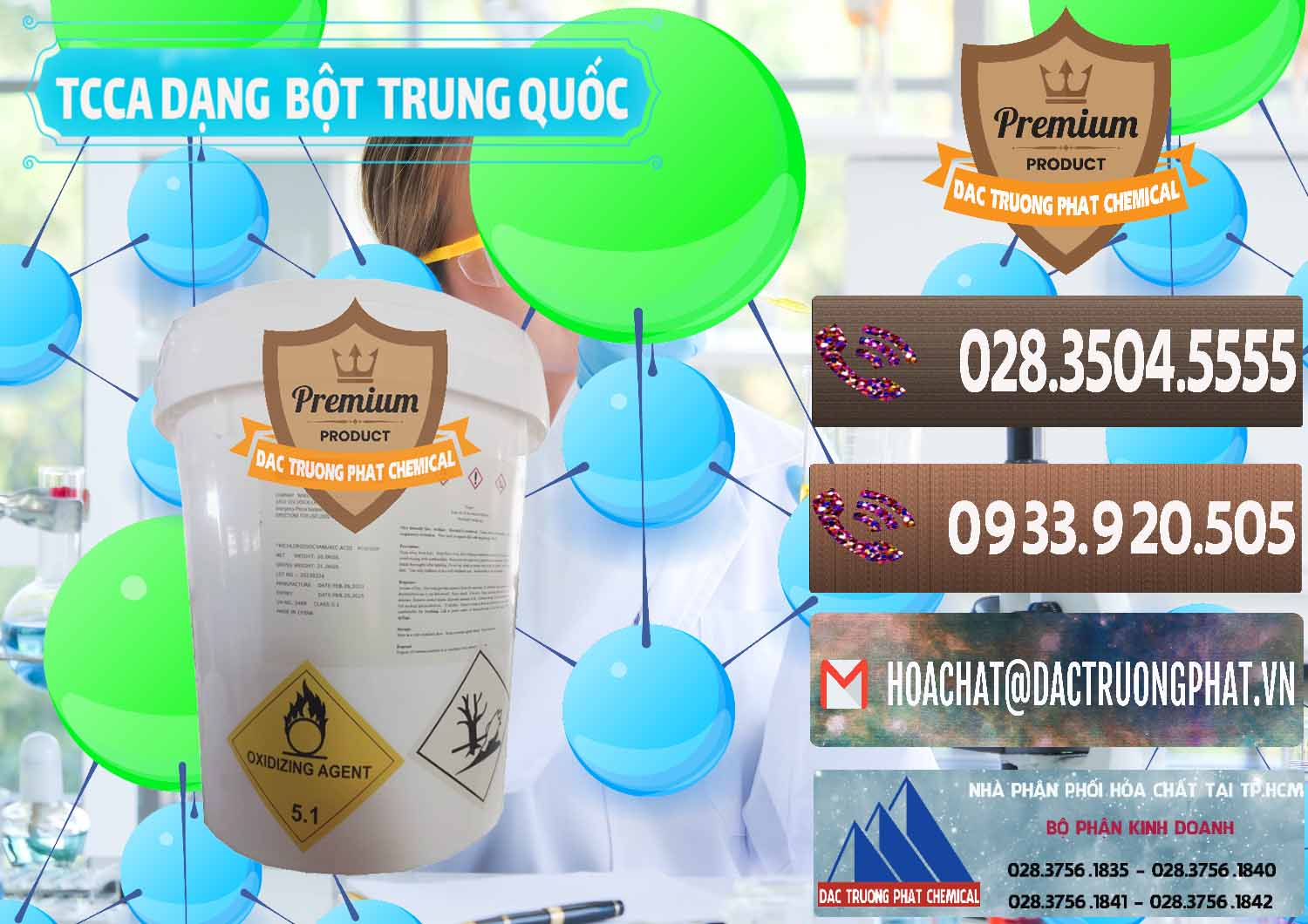 Chuyên bán và cung ứng TCCA - Acid Trichloroisocyanuric Dạng Bột Thùng 20kg Trung Quốc China - 0386 - Nhập khẩu và phân phối hóa chất tại TP.HCM - hoachatviet.net