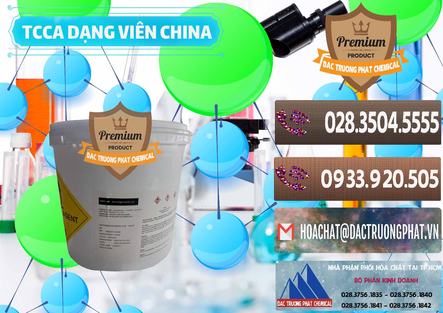 Nhập khẩu - bán TCCA - Acid Trichloroisocyanuric Dạng Viên Thùng 5kg Trung Quốc China - 0379 - Cung cấp & kinh doanh hóa chất tại TP.HCM - hoachatviet.net