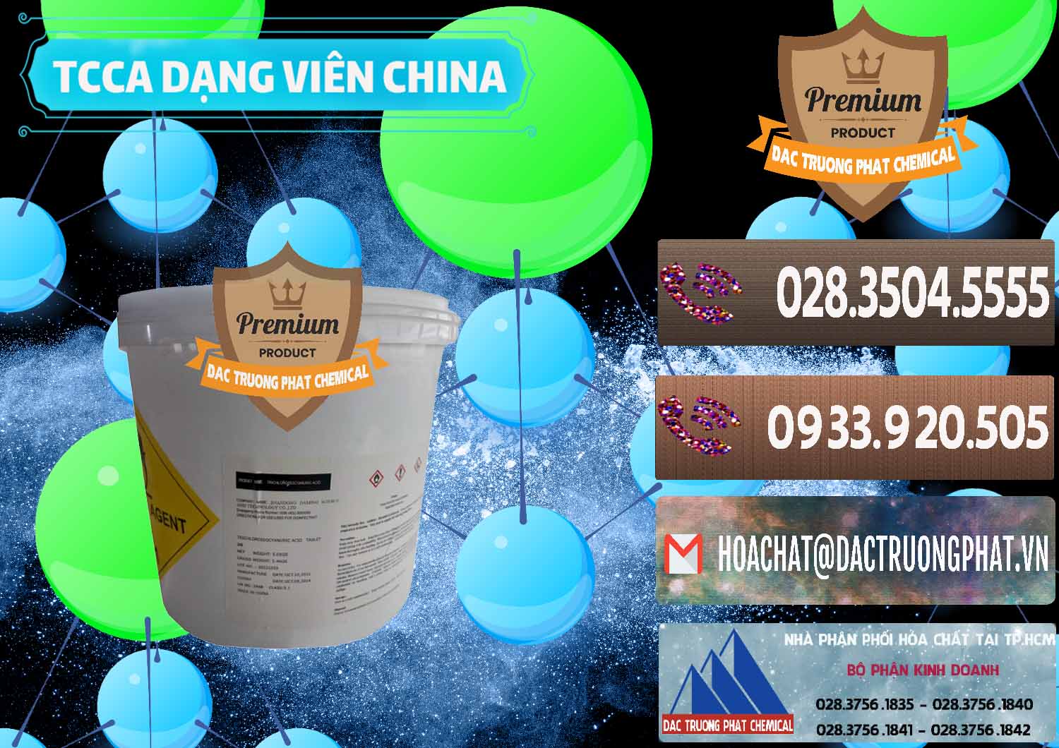 Công ty chuyên bán & cung ứng TCCA - Acid Trichloroisocyanuric Dạng Viên Thùng 5kg Trung Quốc China - 0379 - Cty cung cấp ( phân phối ) hóa chất tại TP.HCM - hoachatviet.net