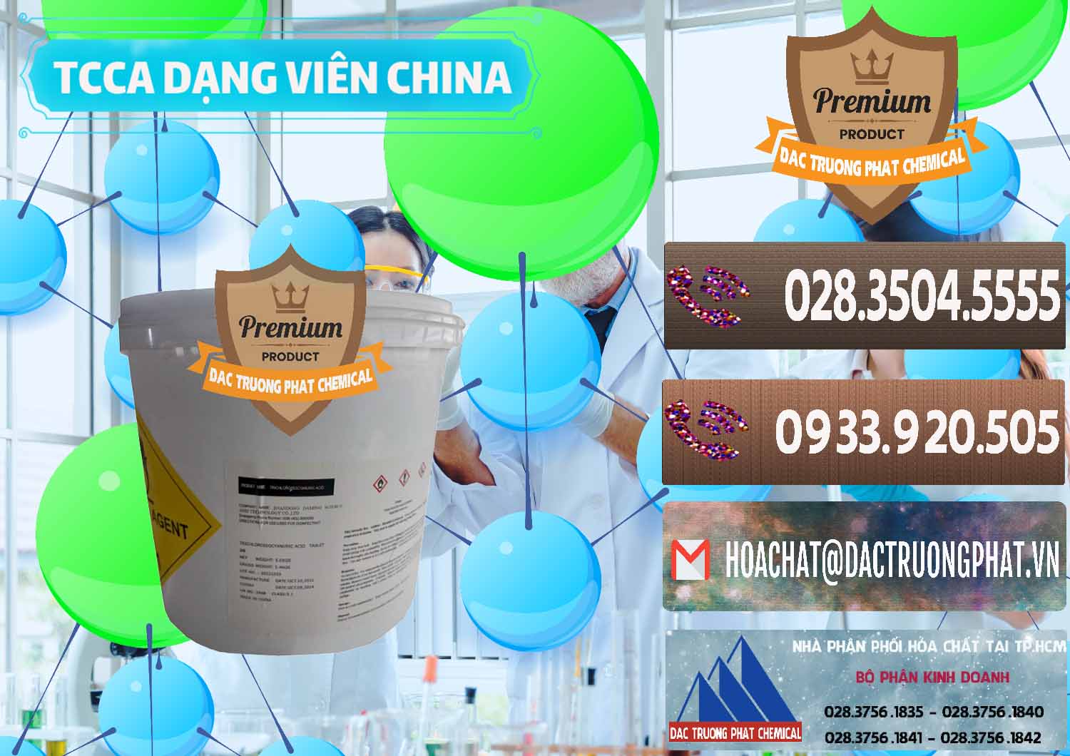 Cty chuyên kinh doanh _ bán TCCA - Acid Trichloroisocyanuric Dạng Viên Thùng 5kg Trung Quốc China - 0379 - Công ty chuyên bán - cung cấp hóa chất tại TP.HCM - hoachatviet.net