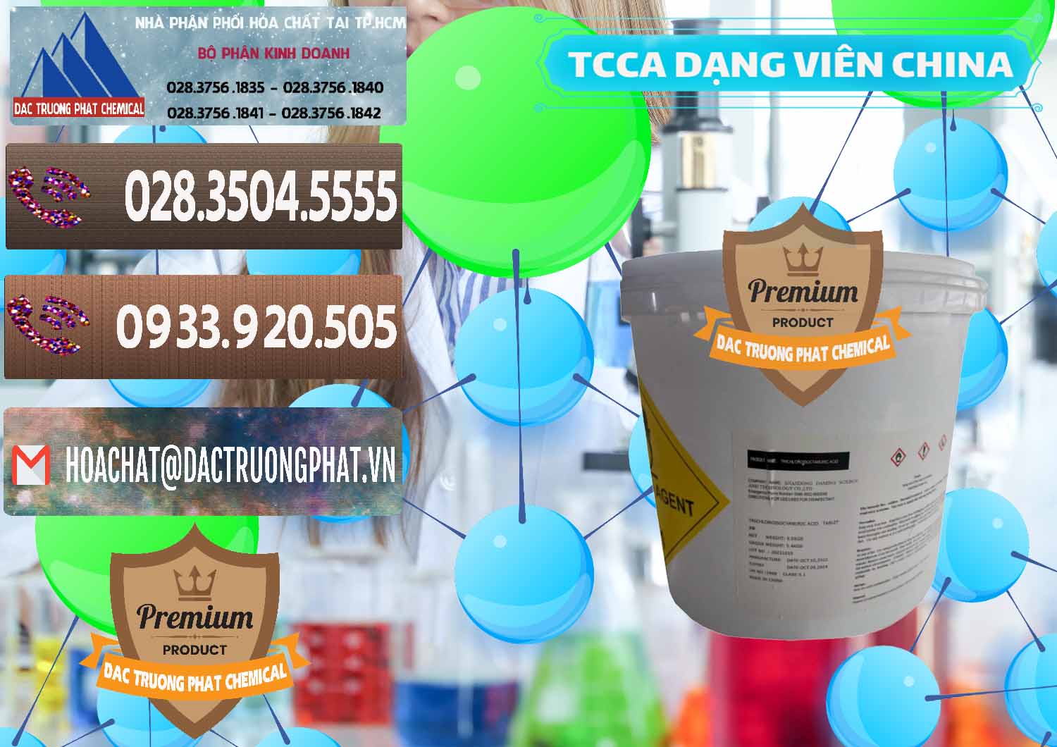 Đơn vị chuyên bán - phân phối TCCA - Acid Trichloroisocyanuric Dạng Viên Thùng 5kg Trung Quốc China - 0379 - Công ty chuyên bán & cung cấp hóa chất tại TP.HCM - hoachatviet.net