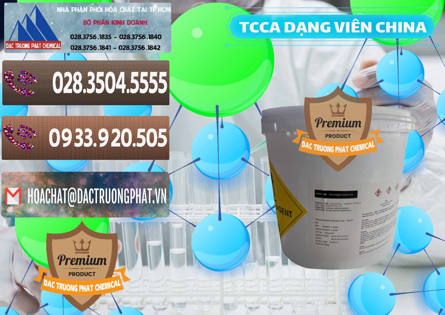Bán _ phân phối TCCA - Acid Trichloroisocyanuric Dạng Viên Thùng 5kg Trung Quốc China - 0379 - Công ty chuyên cung cấp ( nhập khẩu ) hóa chất tại TP.HCM - hoachatviet.net