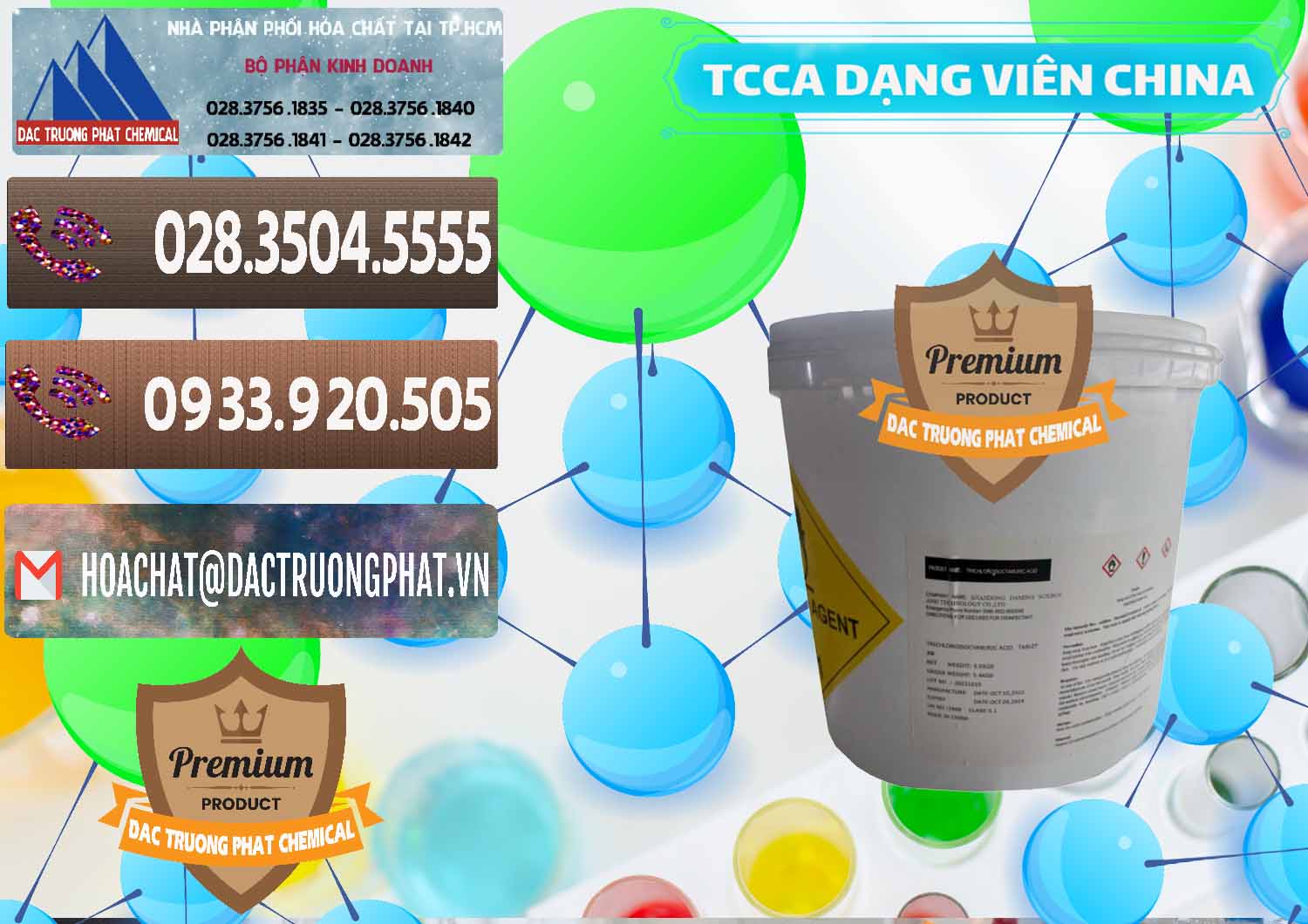 Công ty chuyên bán và cung ứng TCCA - Acid Trichloroisocyanuric Dạng Viên Thùng 5kg Trung Quốc China - 0379 - Công ty bán - phân phối hóa chất tại TP.HCM - hoachatviet.net
