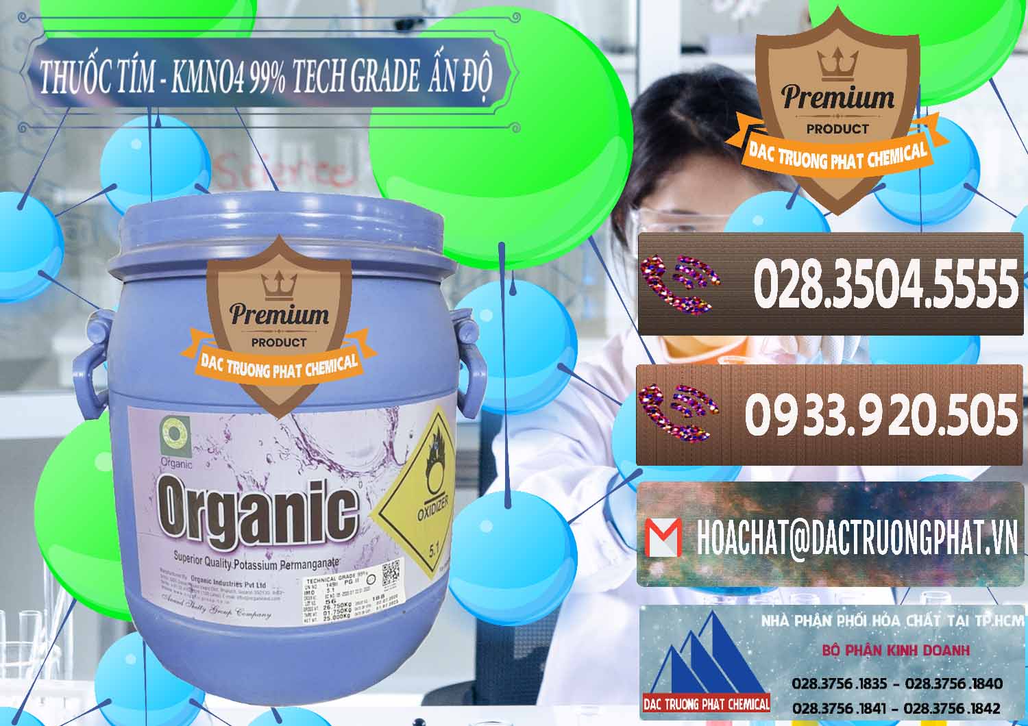 Đơn vị nhập khẩu _ bán Thuốc Tím - KMNO4 99% Organic Group Ấn Độ India - 0250 - Công ty phân phối ( cung cấp ) hóa chất tại TP.HCM - hoachatviet.net