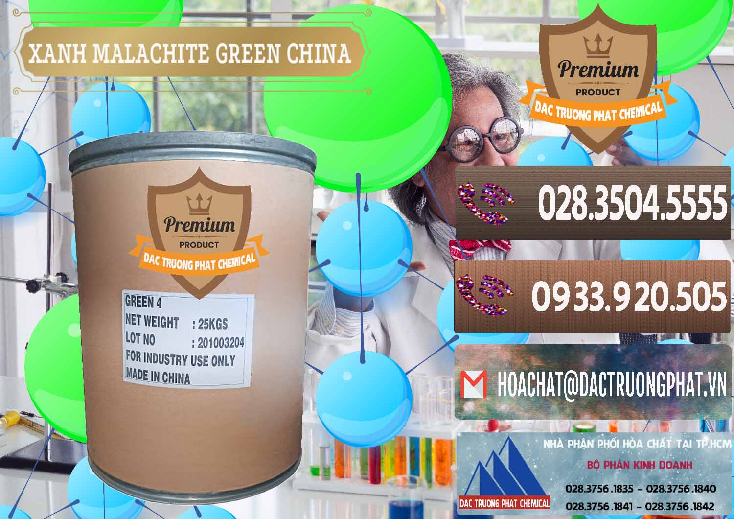 Đơn vị chuyên nhập khẩu và bán Xanh Malachite Green Trung Quốc China - 0325 - Cty chuyên kinh doanh - cung cấp hóa chất tại TP.HCM - hoachatviet.net