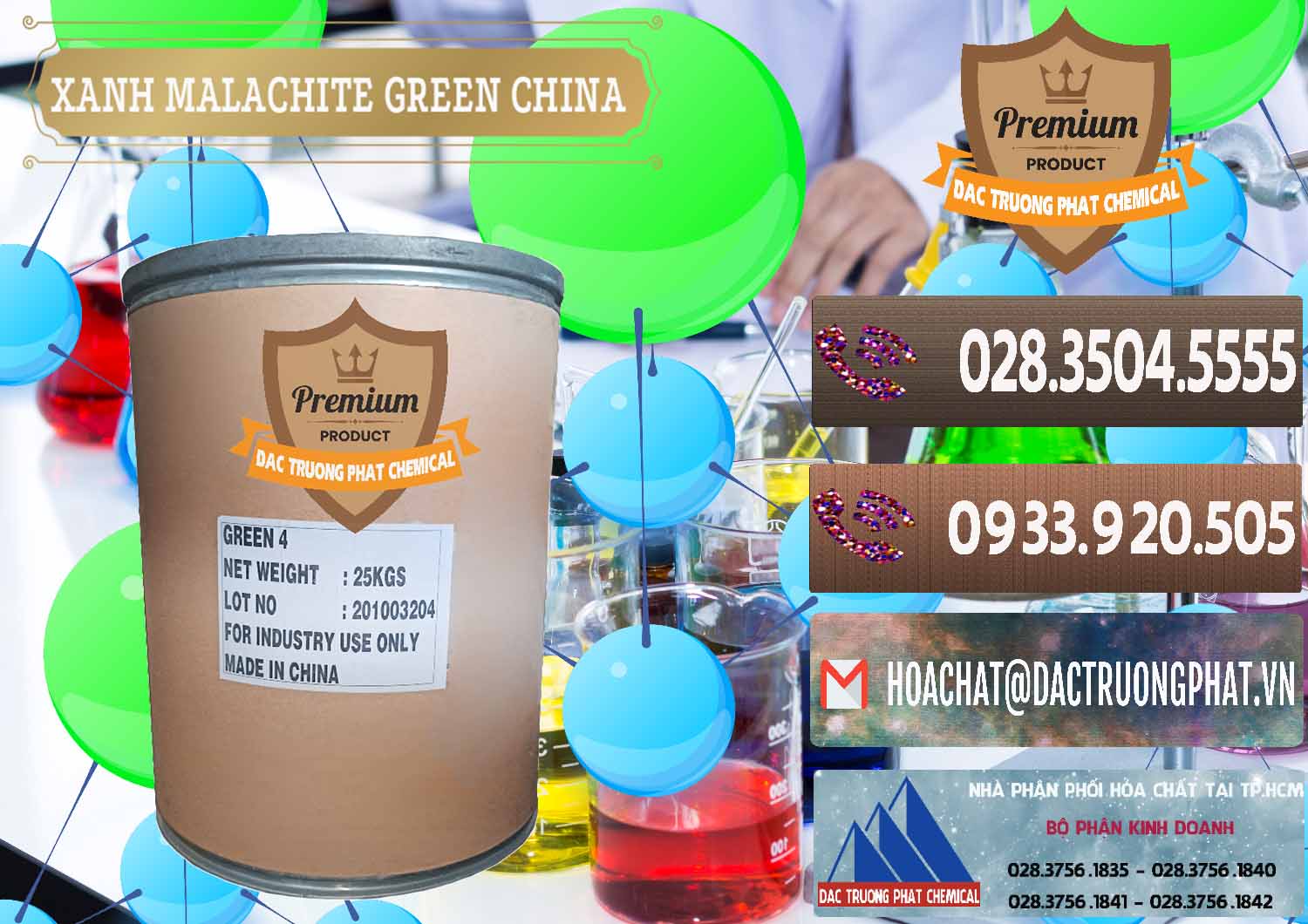 Nơi bán ( phân phối ) Xanh Malachite Green Trung Quốc China - 0325 - Cty phân phối & nhập khẩu hóa chất tại TP.HCM - hoachatviet.net