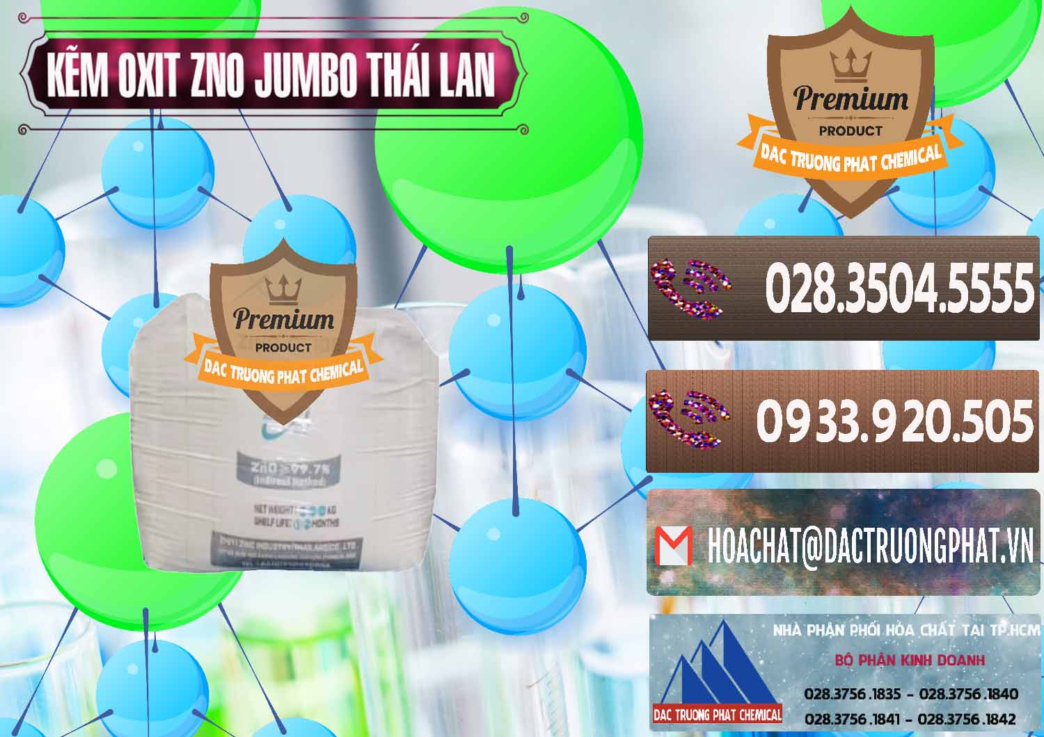 Đơn vị phân phối ( bán ) Zinc Oxide - Bột Kẽm Oxit ZNO Jumbo Bành Thái Lan Thailand - 0370 - Nơi chuyên phân phối - bán hóa chất tại TP.HCM - hoachatviet.net