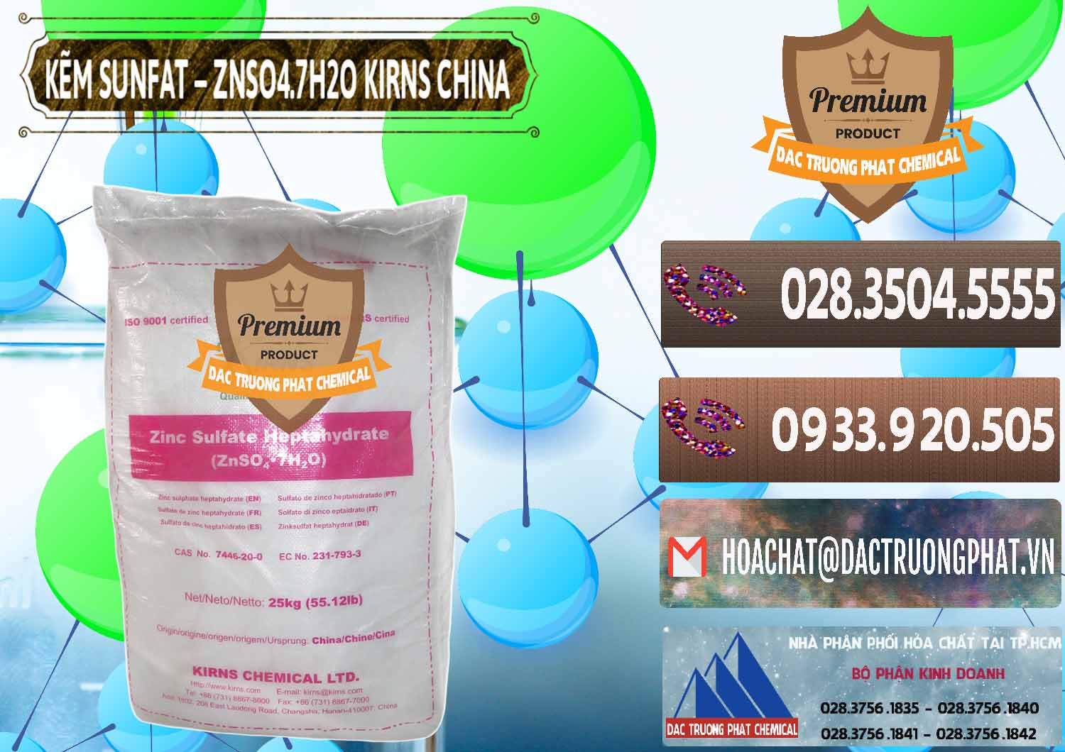 Chuyên nhập khẩu _ bán Kẽm Sunfat – ZNSO4.7H2O Kirns Trung Quốc China - 0089 - Cty kinh doanh & phân phối hóa chất tại TP.HCM - hoachatviet.net