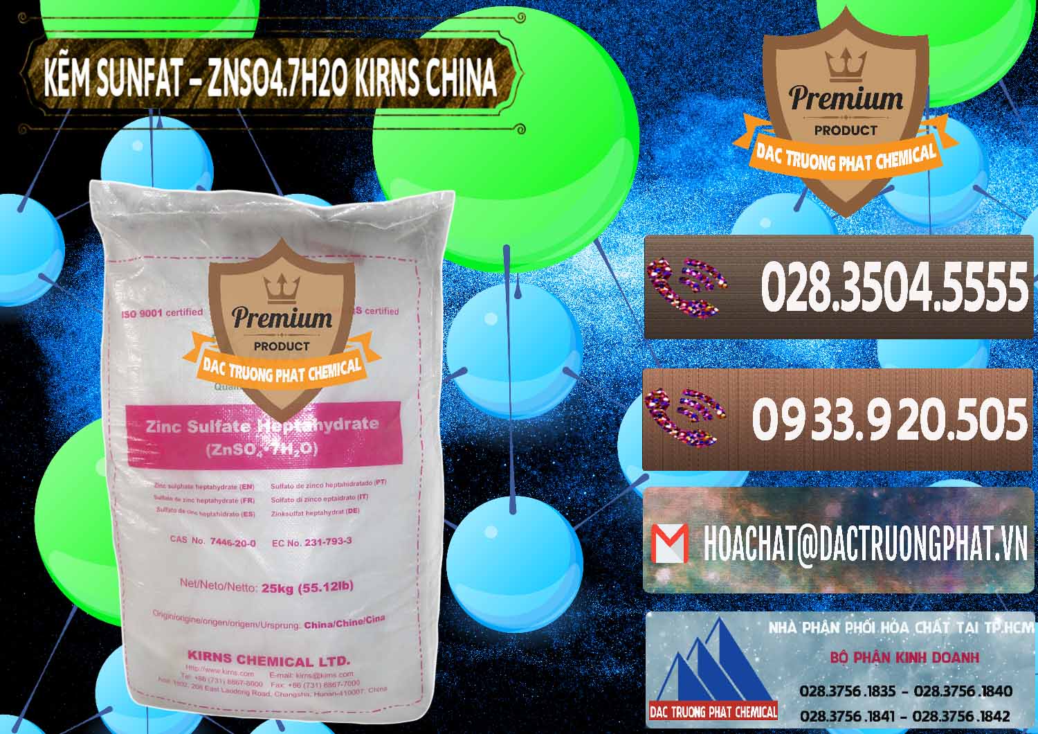 Phân phối ( bán ) Kẽm Sunfat – ZNSO4.7H2O Kirns Trung Quốc China - 0089 - Đơn vị chuyên kinh doanh và cung cấp hóa chất tại TP.HCM - hoachatviet.net