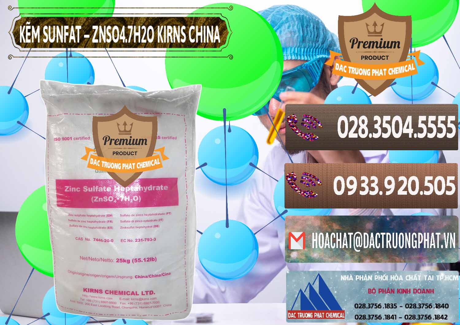 Công ty bán và cung cấp Kẽm Sunfat – ZNSO4.7H2O Kirns Trung Quốc China - 0089 - Công ty cung cấp _ phân phối hóa chất tại TP.HCM - hoachatviet.net