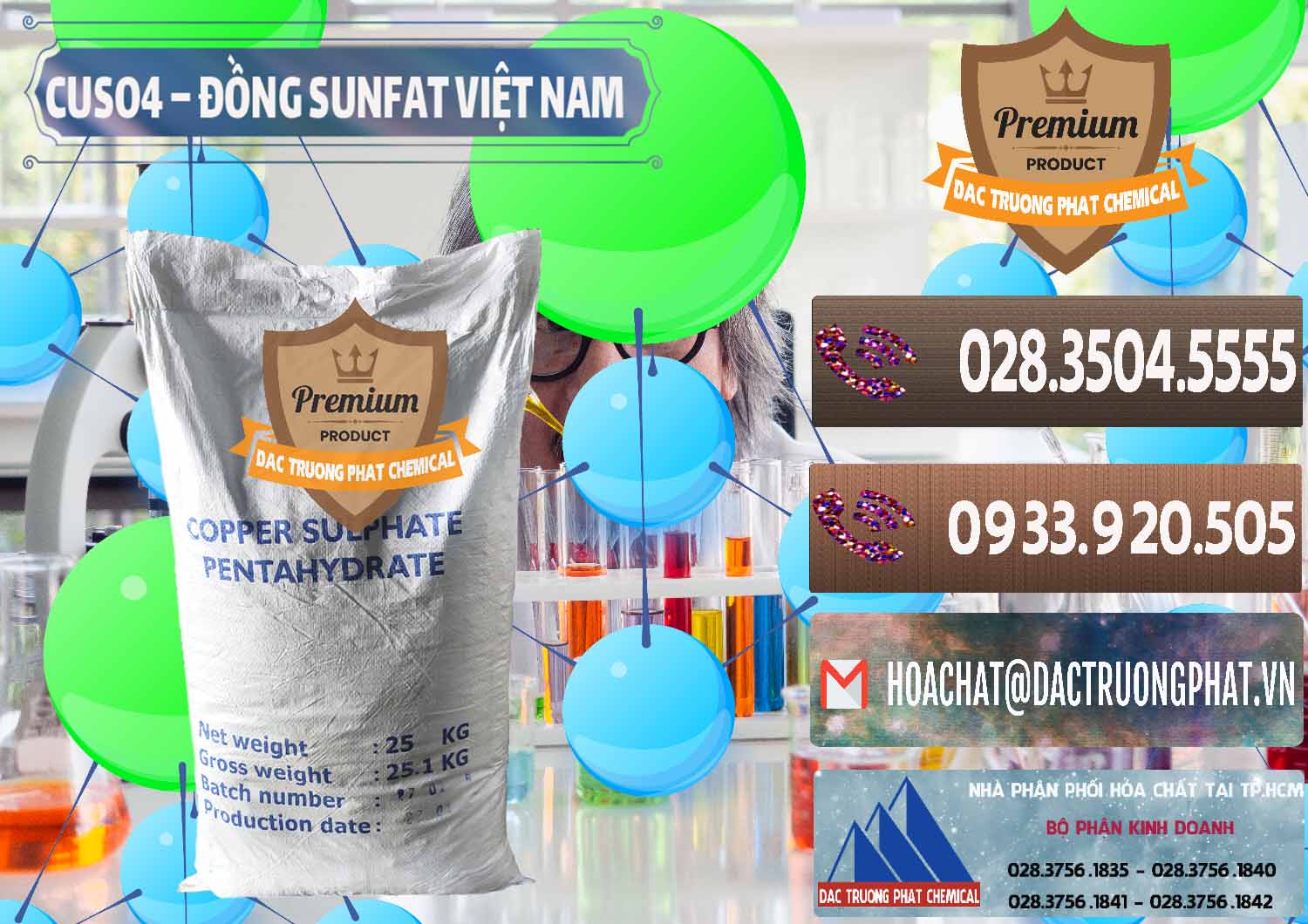 Bán CuSO4 – Đồng Sunfat Dạng Bột Việt Nam - 0196 - Đơn vị phân phối và cung cấp hóa chất tại TP.HCM - hoachatviet.net