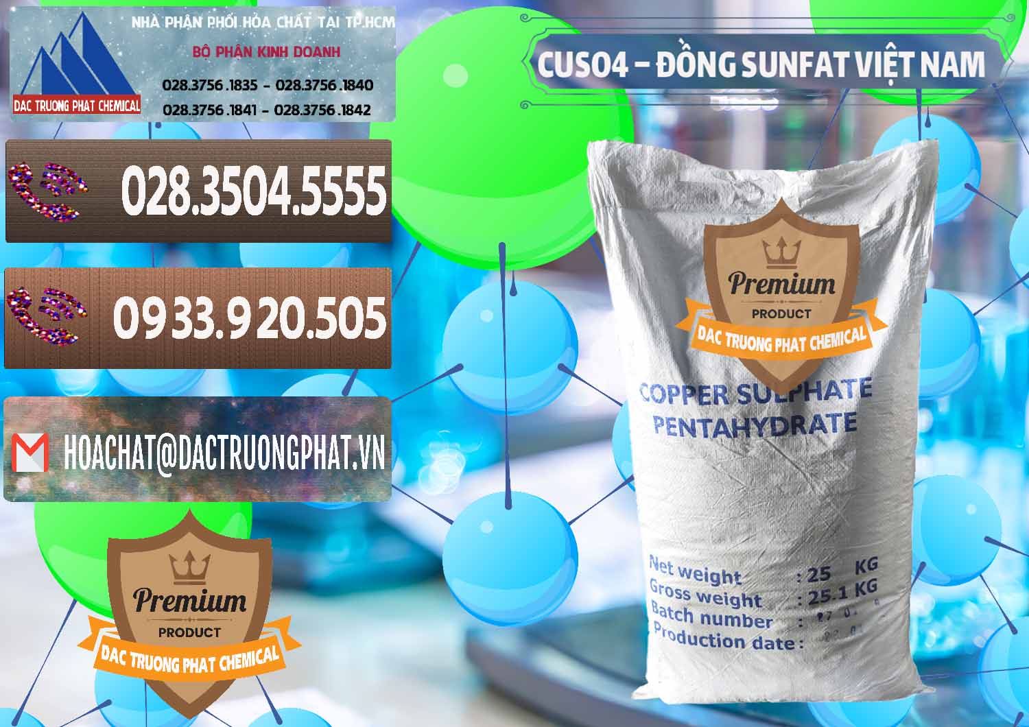 Đơn vị chuyên kinh doanh - bán CuSO4 – Đồng Sunfat Dạng Bột Việt Nam - 0196 - Chuyên phân phối ( kinh doanh ) hóa chất tại TP.HCM - hoachatviet.net