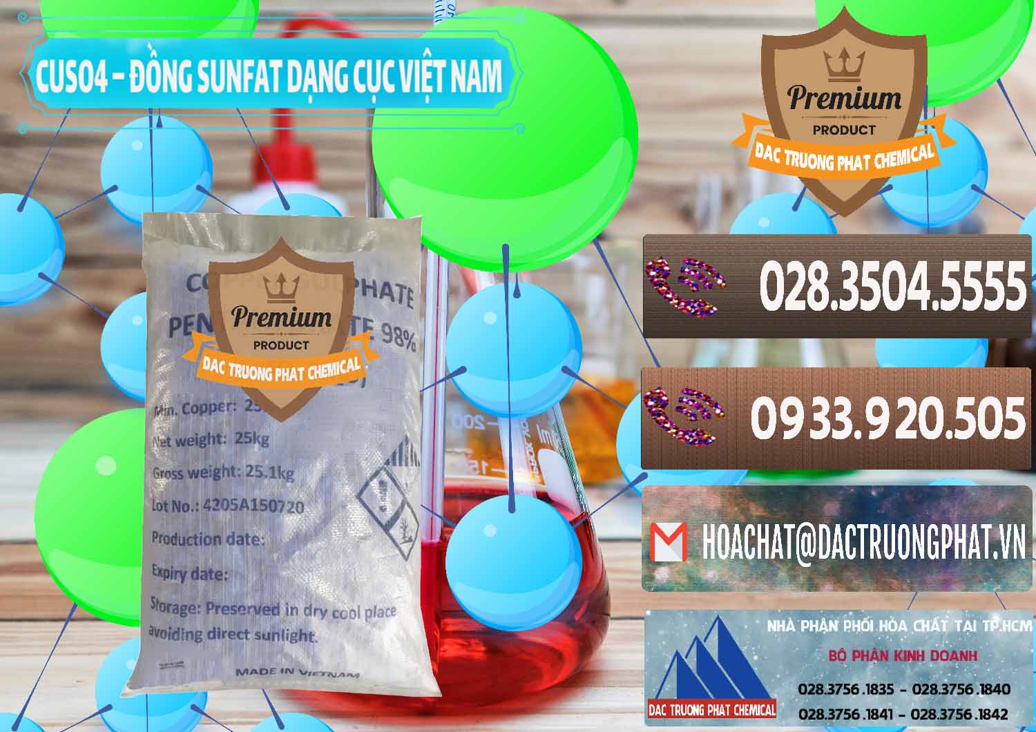 Bán CUSO4 – Đồng Sunfat Dạng Cục Việt Nam - 0303 - Cty kinh doanh _ phân phối hóa chất tại TP.HCM - hoachatviet.net