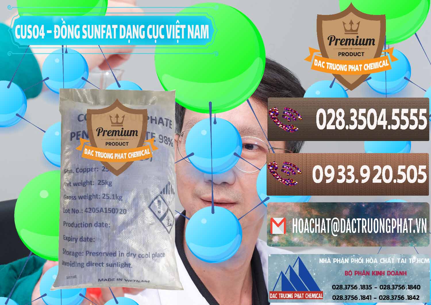 Đơn vị chuyên phân phối và cung ứng CUSO4 – Đồng Sunfat Dạng Cục Việt Nam - 0303 - Công ty bán - cung ứng hóa chất tại TP.HCM - hoachatviet.net