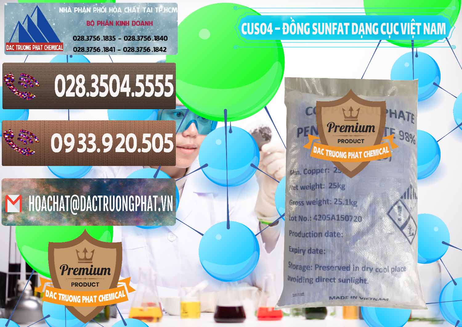 Cty chuyên cung ứng - phân phối CUSO4 – Đồng Sunfat Dạng Cục Việt Nam - 0303 - Đơn vị chuyên kinh doanh _ phân phối hóa chất tại TP.HCM - hoachatviet.net